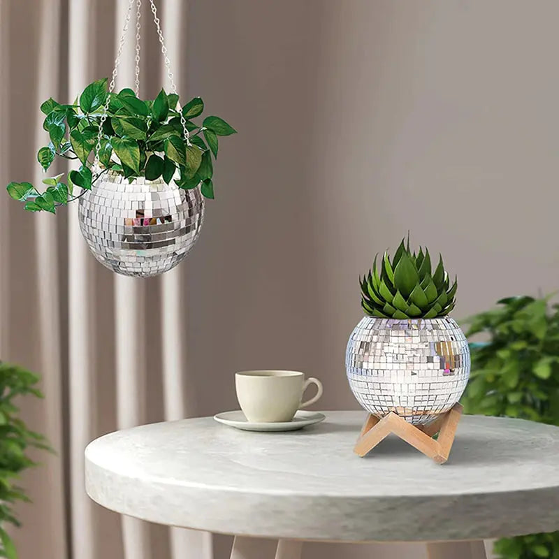 Disco Ball Flower Hanging Vase My Store