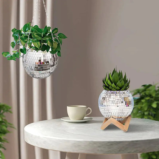 Disco Ball Flower Hanging Vase My Store