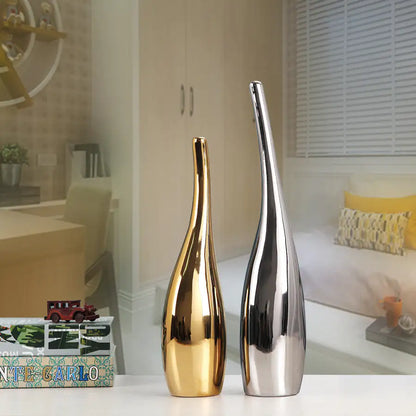 Nordic Gold Plating Ceramic Vases Model Room Home Decor My Store